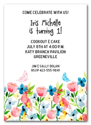 Wild Flowers and Butterflies Invitations