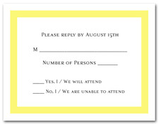 RSVP Cards Yellow Border #5