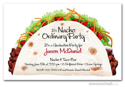 Taco Time Graduation Party Invitations