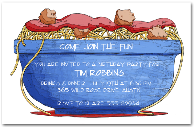Italian Dinner Invitation, Pasta Invitation Italian Dinner Invitation, Pasta Invitation