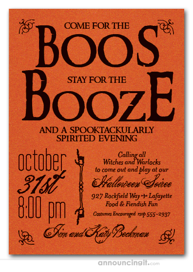 Boos And Booze Invitation 2