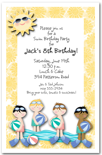 swimming party invitations