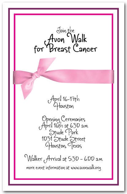 Breast Cancer Pink Ribbon Invitations