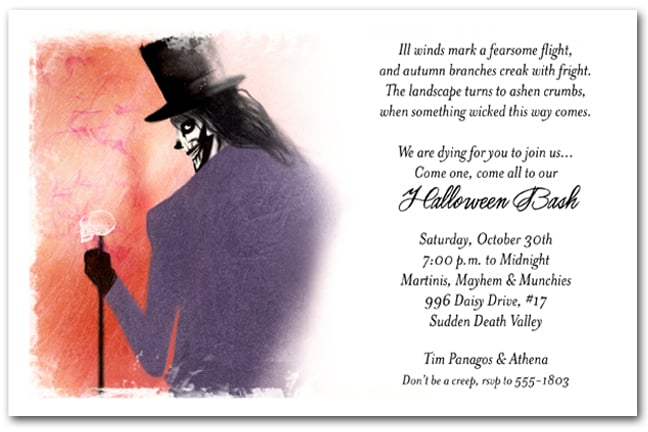 Party　Come　With　Halloween　Me　Invitations