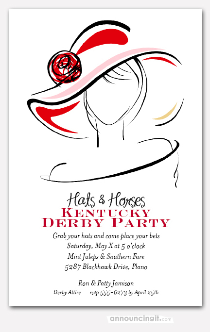 Dressed Derby Party Invitations, Horse Racing Invitations