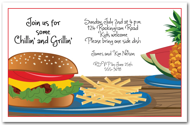 Burger Party Invitations 1