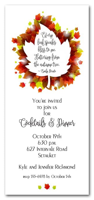 layered autumn leaves party invitations personalized christmas party invitations