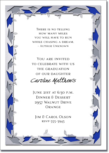 blue silver graduation caps party invitation graduation printable fall wedding invitations