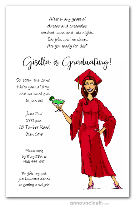 humorous graduation party invitation wording