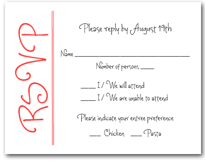 Rsvp cards