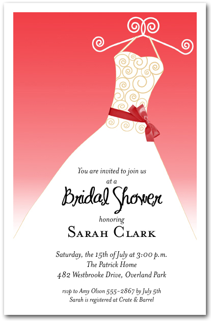 bridal shower dress invitations Wedding Dress Bridal Shower Invitations main image 1