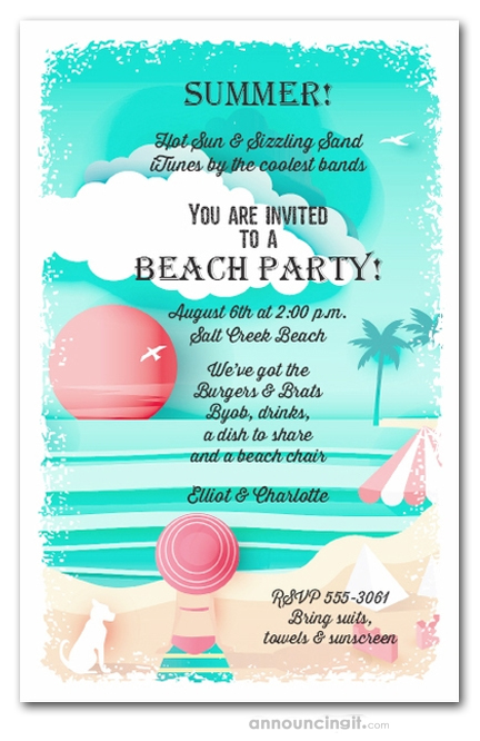 View on the Beach Summer Party Invitations