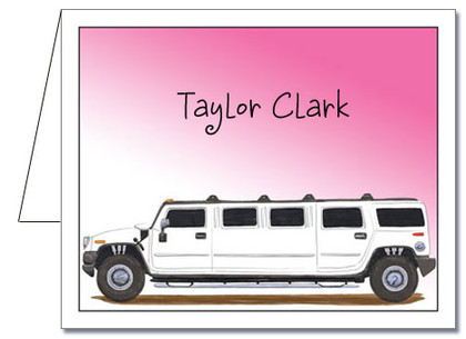 Note Cards: Sunset Hummer Limo