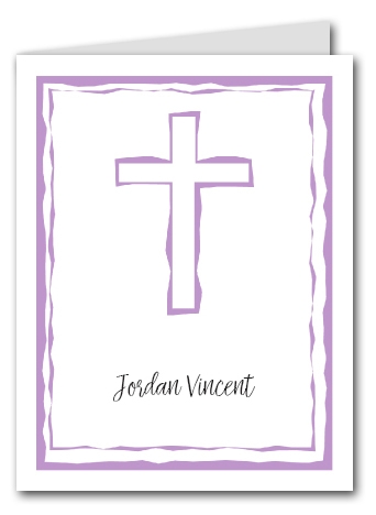 Abstract Cross Lilac Thank You Notes