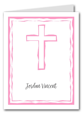 Abstract Cross Pink Thank You Notes
