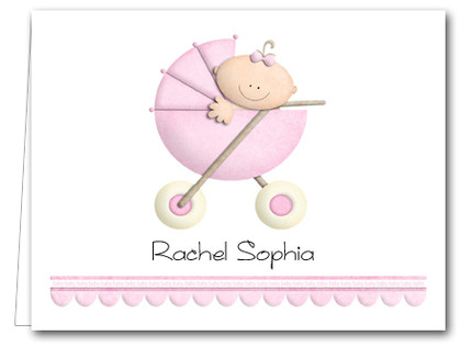 Note Cards: Baby Girl in Stroller