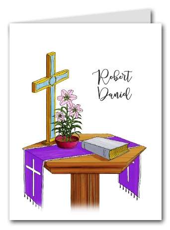 Note Cards: Communion Table Blue