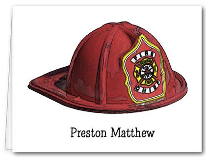 Note Cards: Fireman Hat
