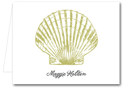 Note Cards: Gold Seashell