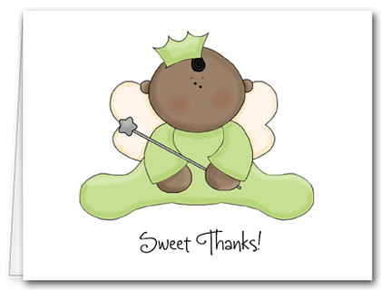 Note Cards: Ethnic Angel Baby Green