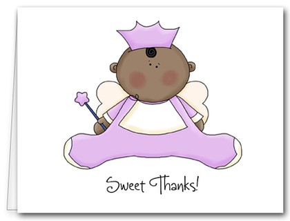 Note Cards: Ethnic Angel Baby Lilac