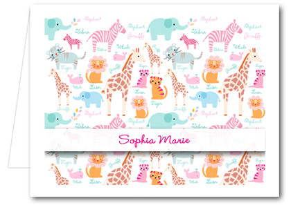 Note Cards: Girls My Zoo