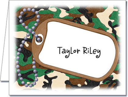 Note Cards: Dog Tags on Jungle Camo