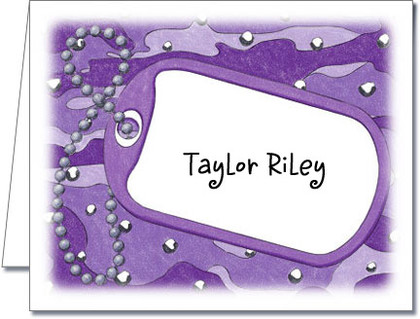 Note Cards: Dog Tag Purple