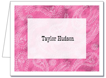 Note Cards: Paisley Light Pink