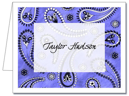 Note Cards: Paisley Blue