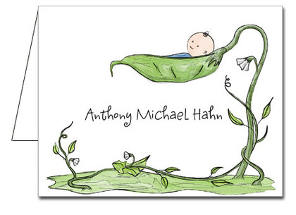 Note Cards: Peapod Baby Boy