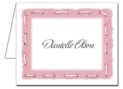 Note Cards: Stitched Pink