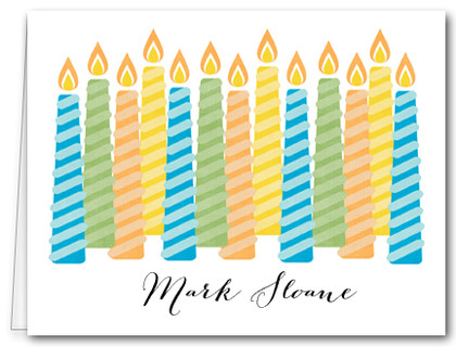 Note Cards: Multi Candles Blue