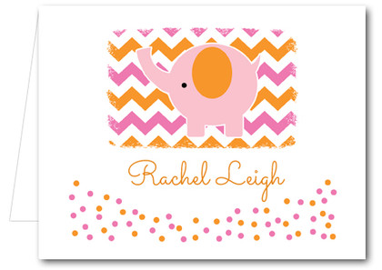 Note Cards: Pink Elephant Chevron