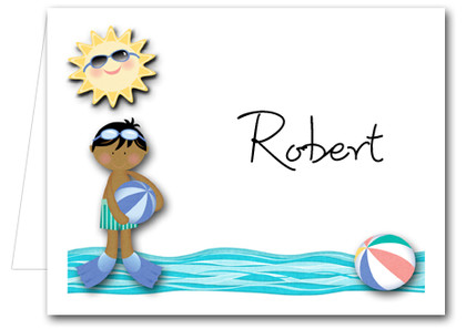 Note Cards: Swim Boy Ethnic