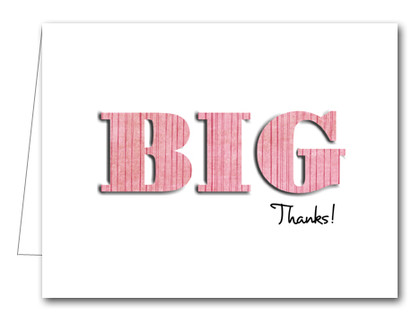 Note Cards: BIG Thanks Striped Pink