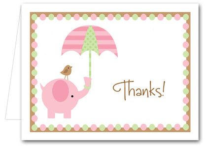 Note Cards: Pink Elephant Shower