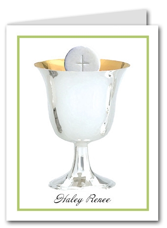 Note Cards: Silver Chalice Green