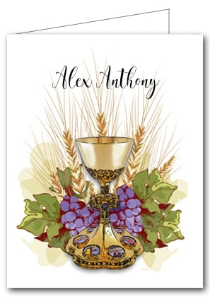 Note Cards: Chalice, Grapes & Wheat