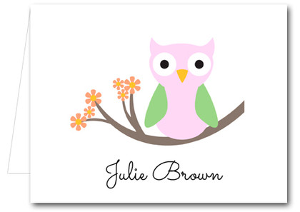 Note Cards: Pink Owl