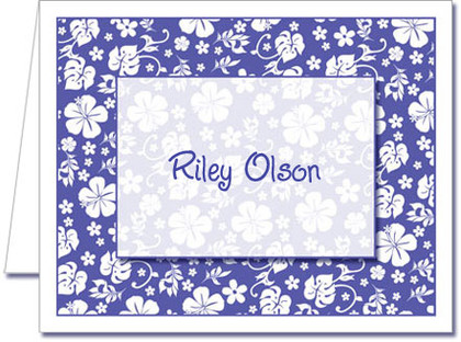 Note Cards: Blue Hawaiian Floral