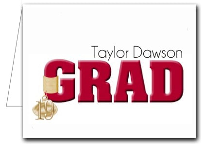 Note Cards: Red Grad & Charm