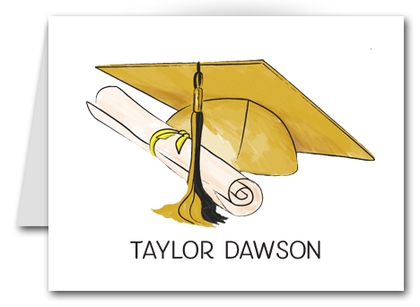Note Cards: Gold-Black Graduation