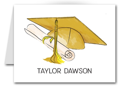 Note Cards: Gold-Yellow Graduation