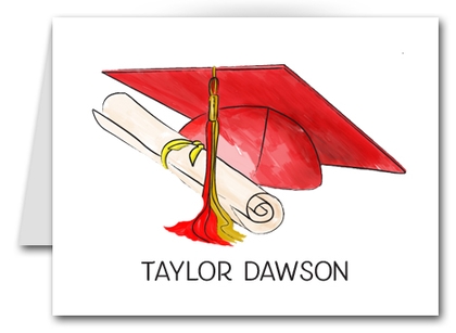 Note Cards: Red-Gold Graduation