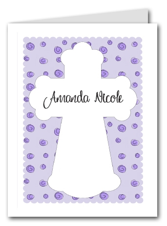 Note Cards: Cross on Lilac Curls