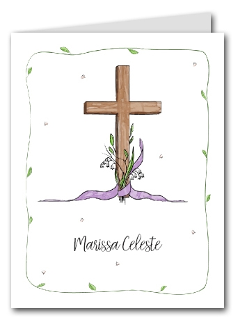 Note Cards: Cross & Lily - Lilac