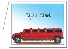 Note Cards: Red Hummer Limo