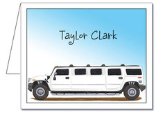 Note Cards: White Hummer Limo