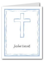 Abstract Cross Blue Thank You Notes